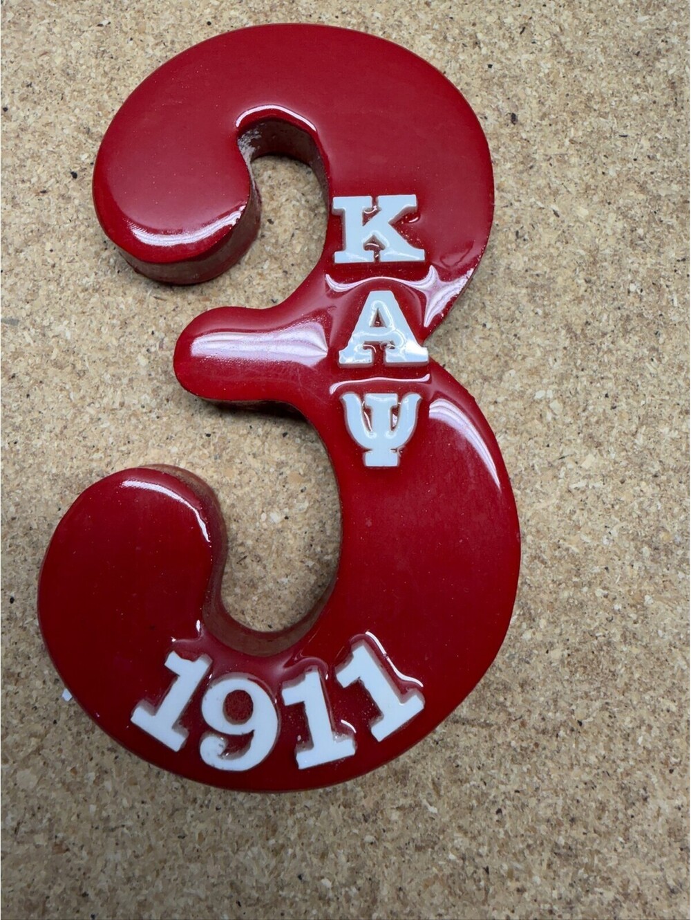Kappa Alpha Psi Number 3 Wooden Wall Decor 1911 Fraternity Memorabilia E-5